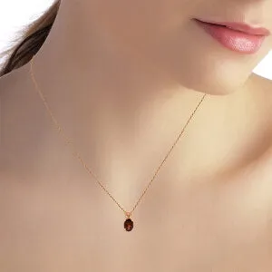 0.85 Carat 14K Solid Rose Gold Solitaire Garnet Necklace