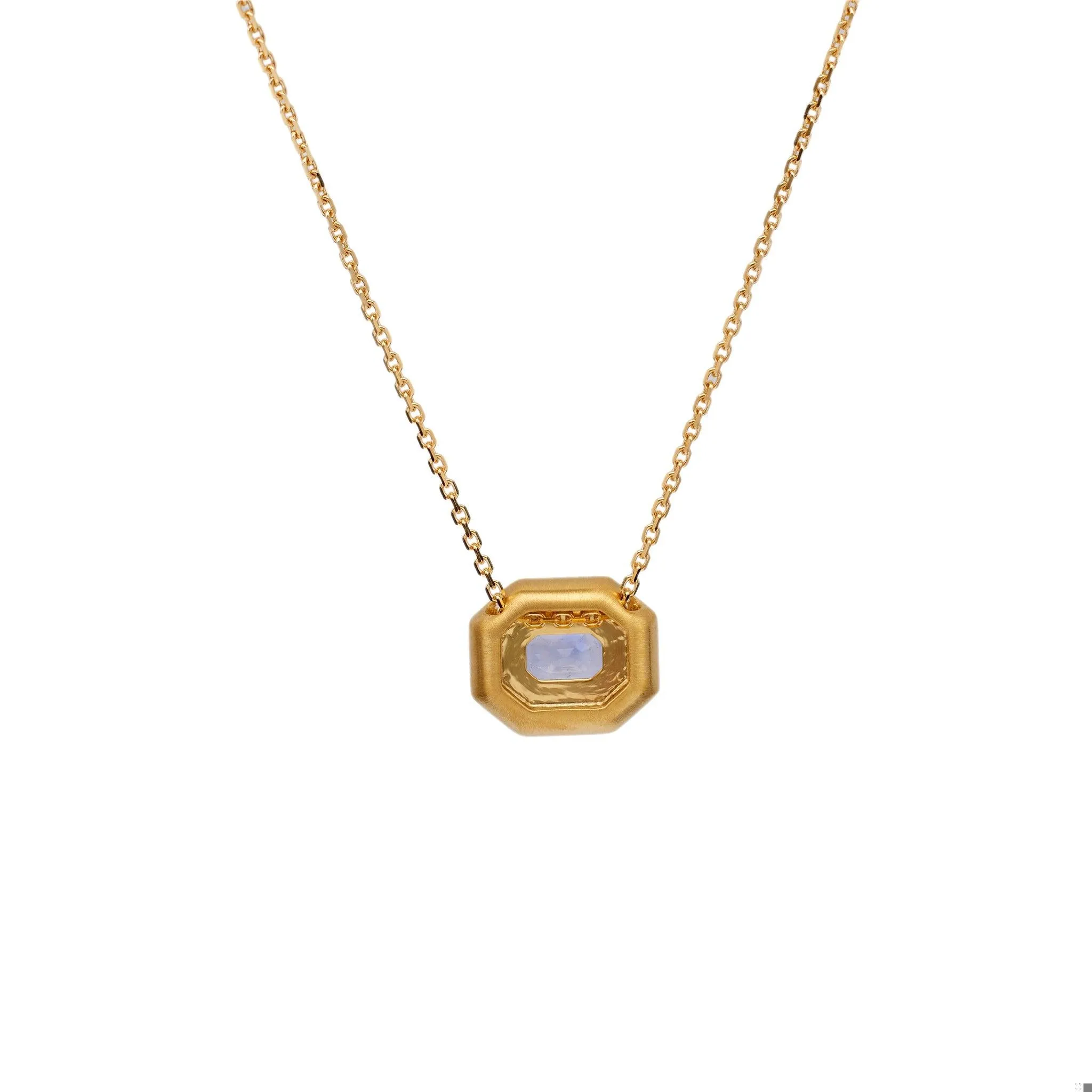 0.99 Carat Sapphire and Diamond 18k Yellow Gold Pendant Necklace