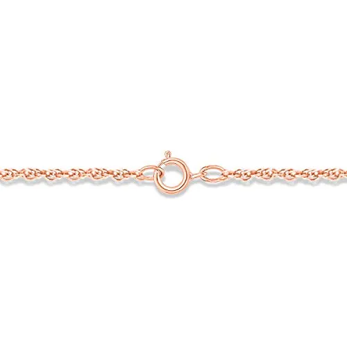 10K Rose Gold Diamond Infinity Heart Pendant Necklace for Women (1/20 ct), 18”