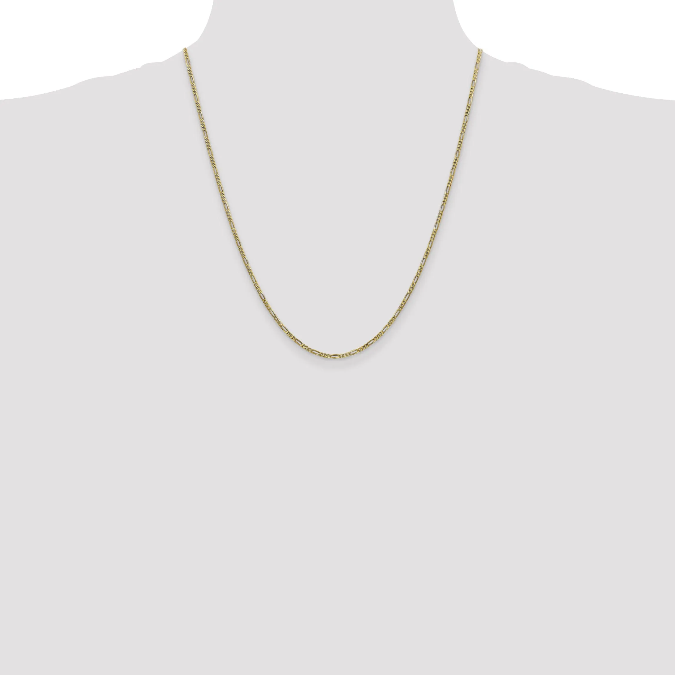 10k Yellow Gold 1.75MM Polished Figaro Chain