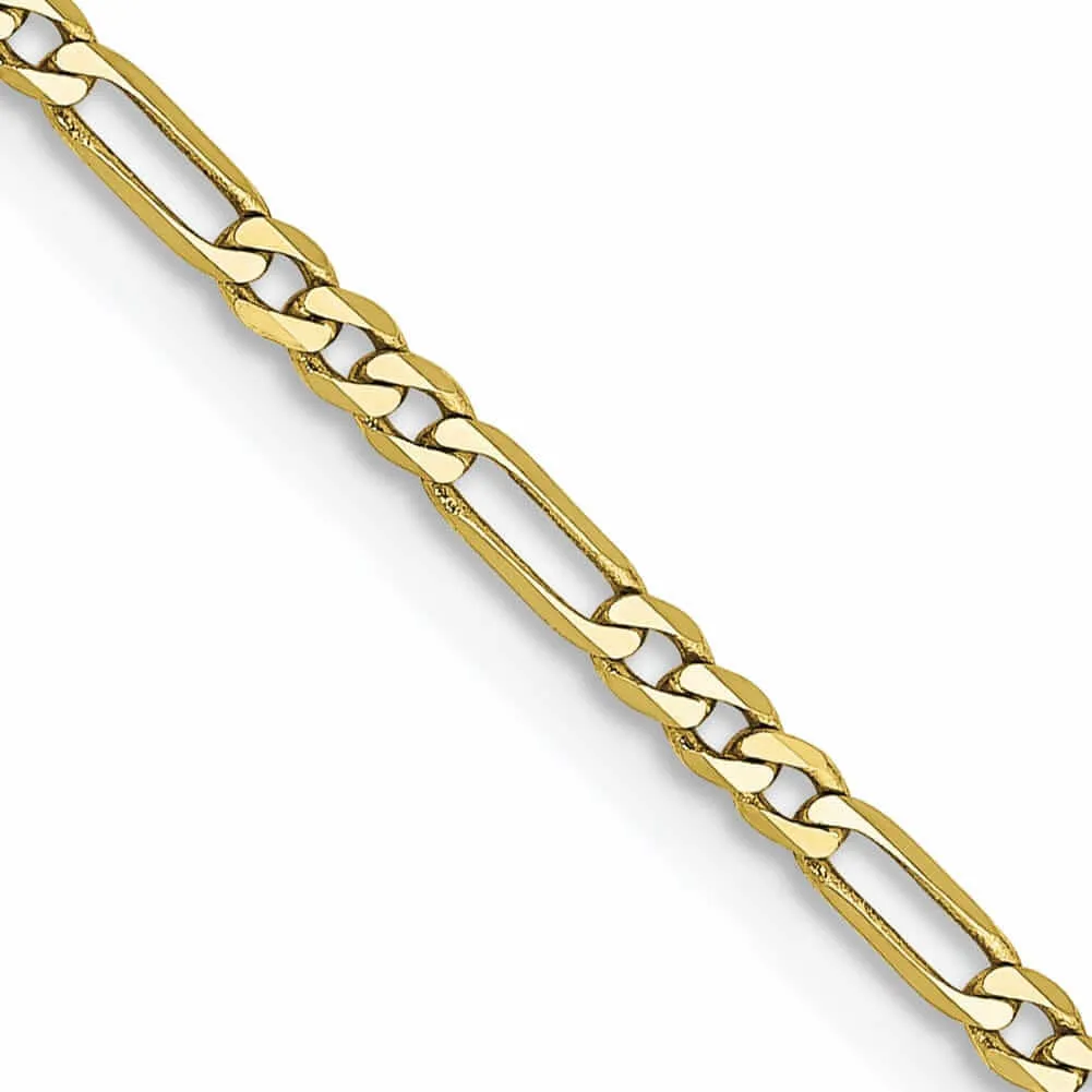 10k Yellow Gold 1.75MM Polished Figaro Chain