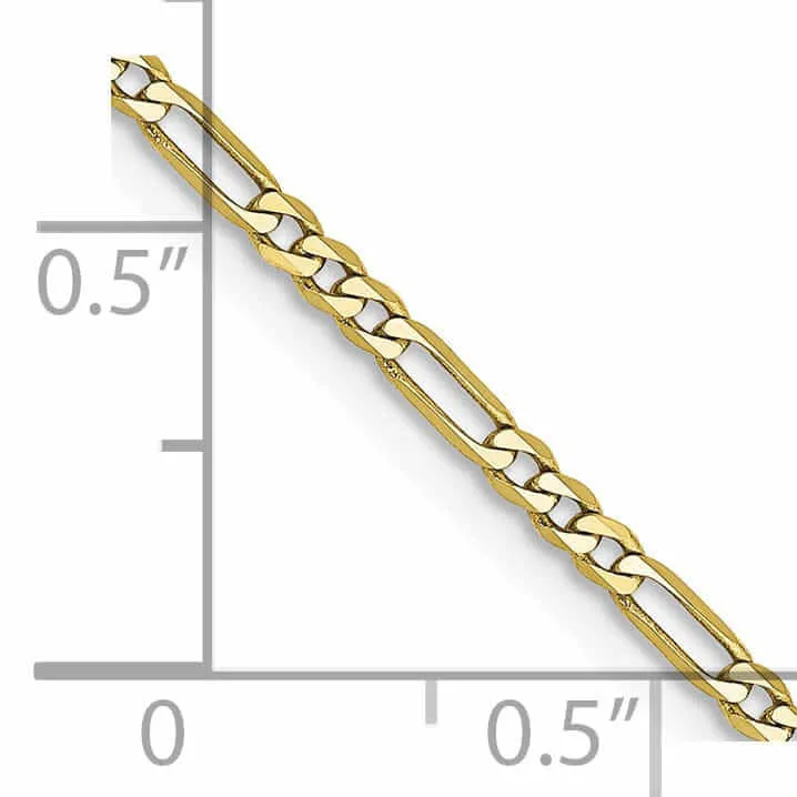 10k Yellow Gold 1.75MM Polished Figaro Chain