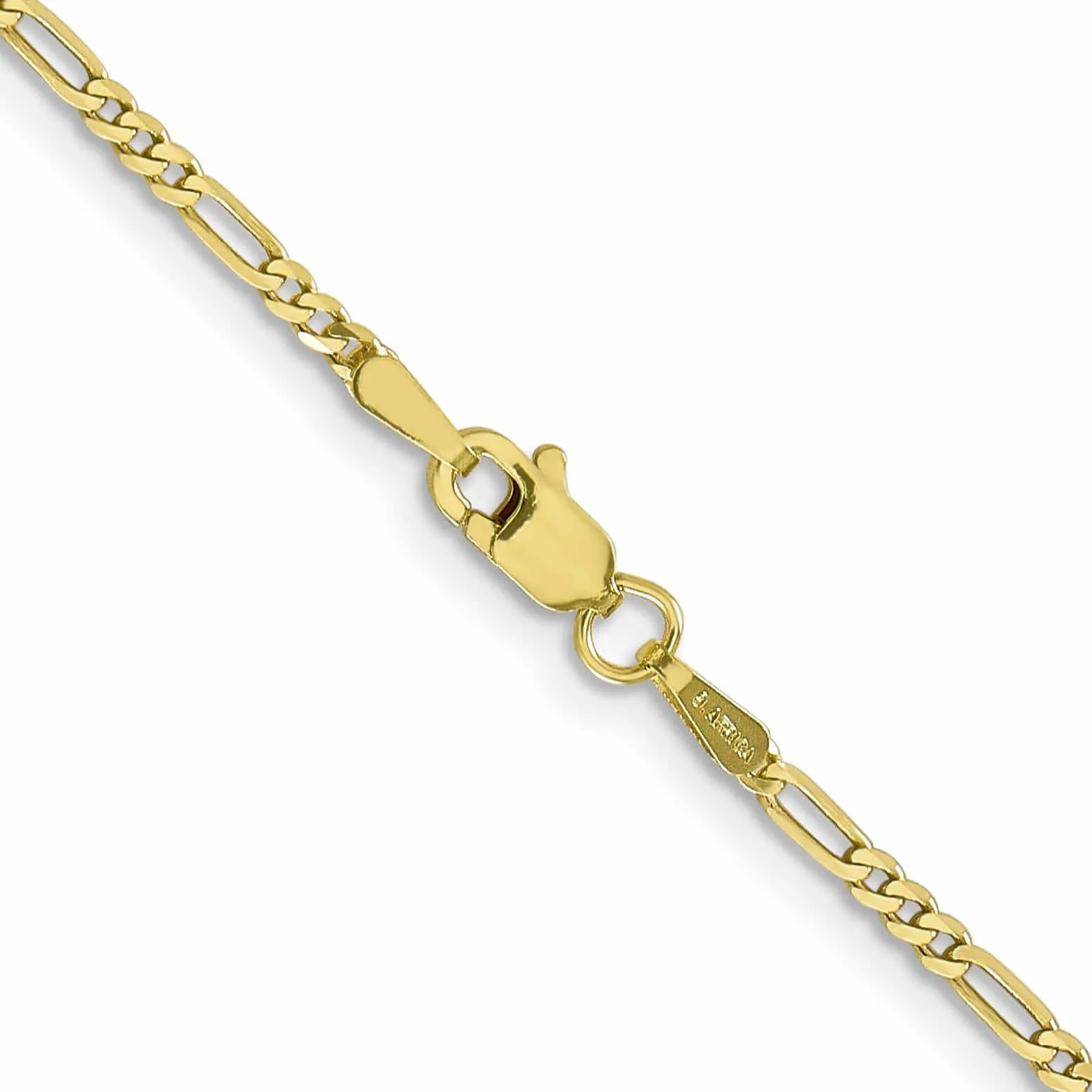 10k Yellow Gold 1.75MM Polished Figaro Chain