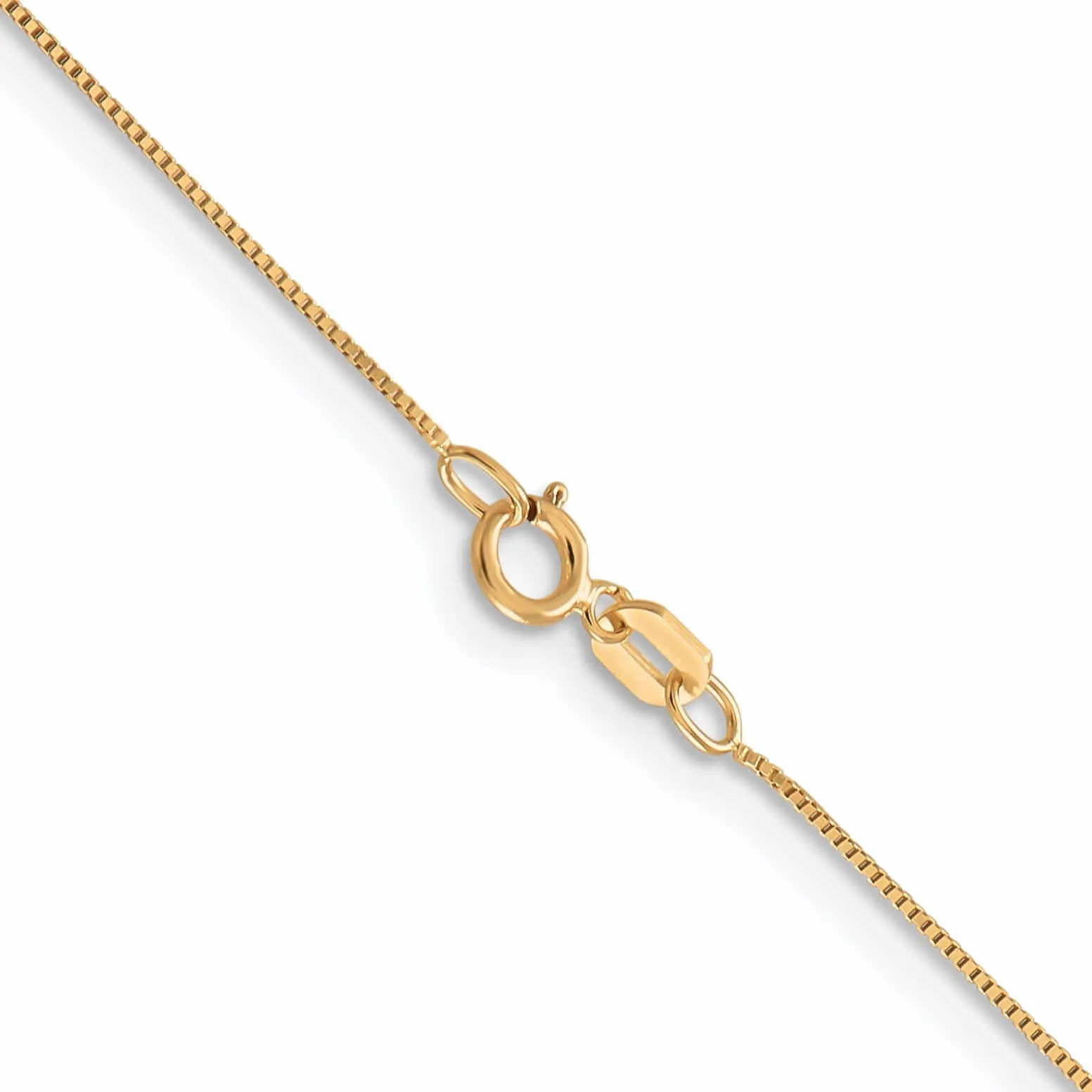 10k Yellow Gold .5 mm wide Baby Box Chain