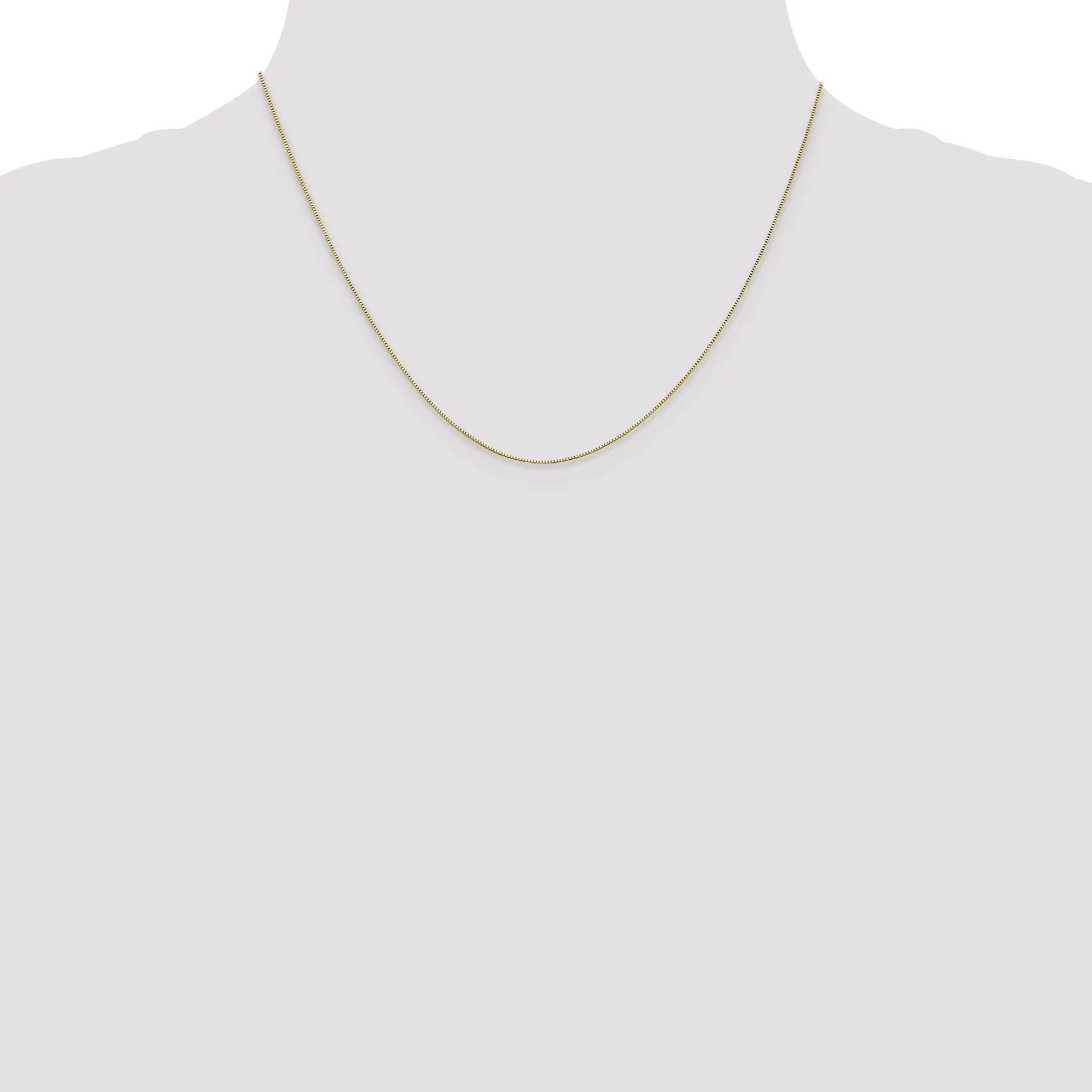 10k Yellow Gold .5 mm wide Baby Box Chain