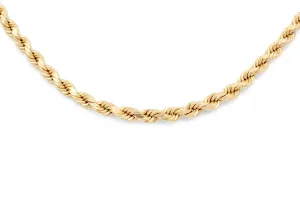 10K Yellow Gold Solid Rope Chain 3mm