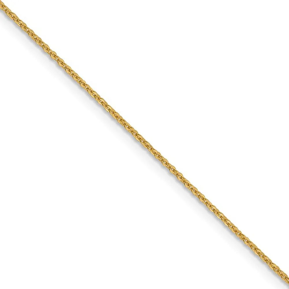 1.1mm 14k Yellow Gold Solid Flat Cable Chain Necklace