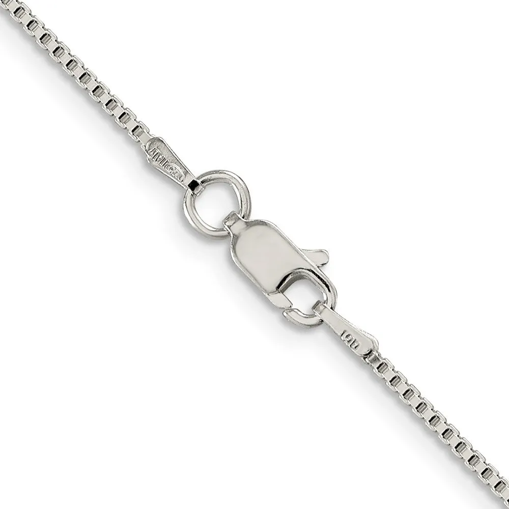 1.25mm Sterling Silver, Box Chain Necklace