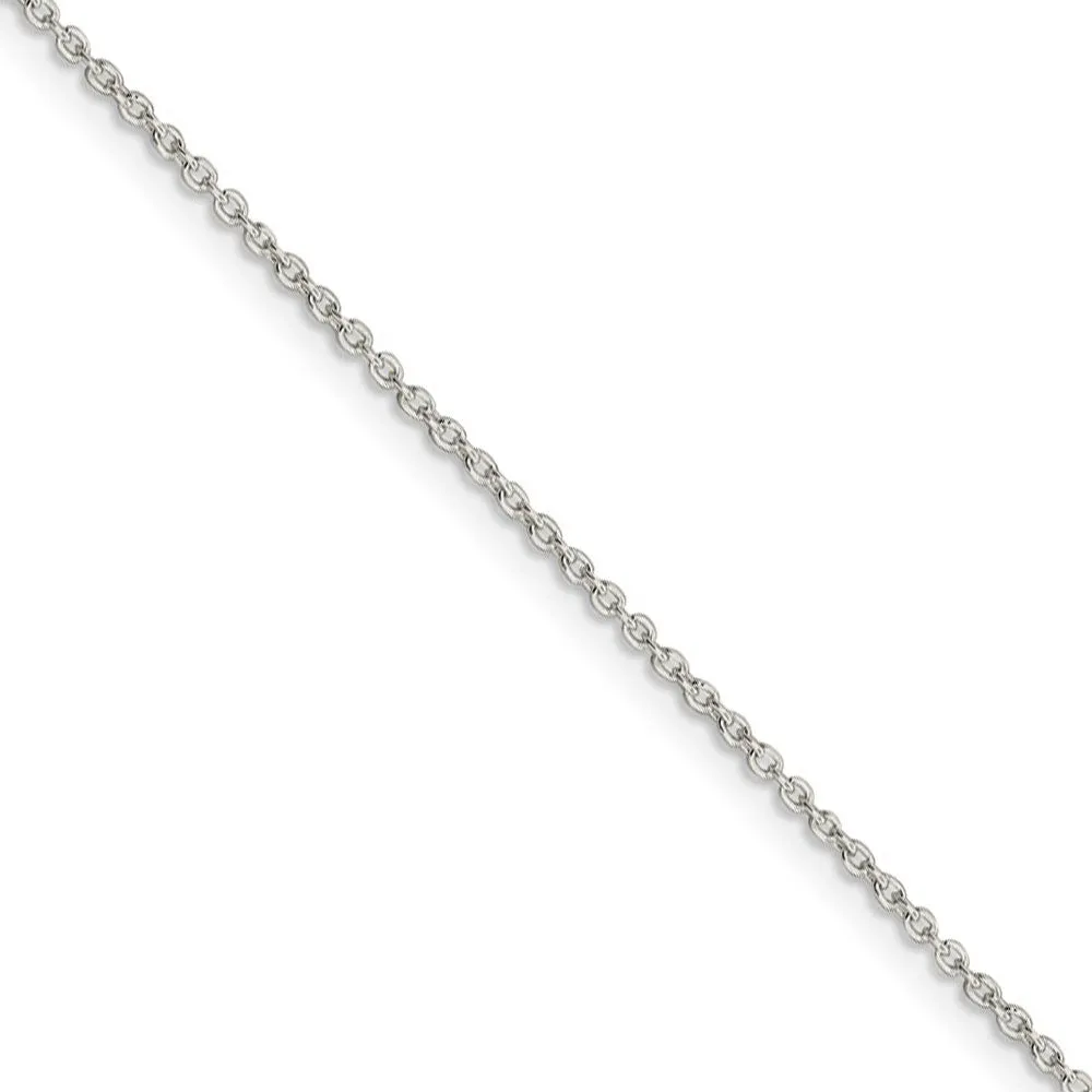 1.25mm, Sterling Silver Classic Solid Cable Chain Anklet