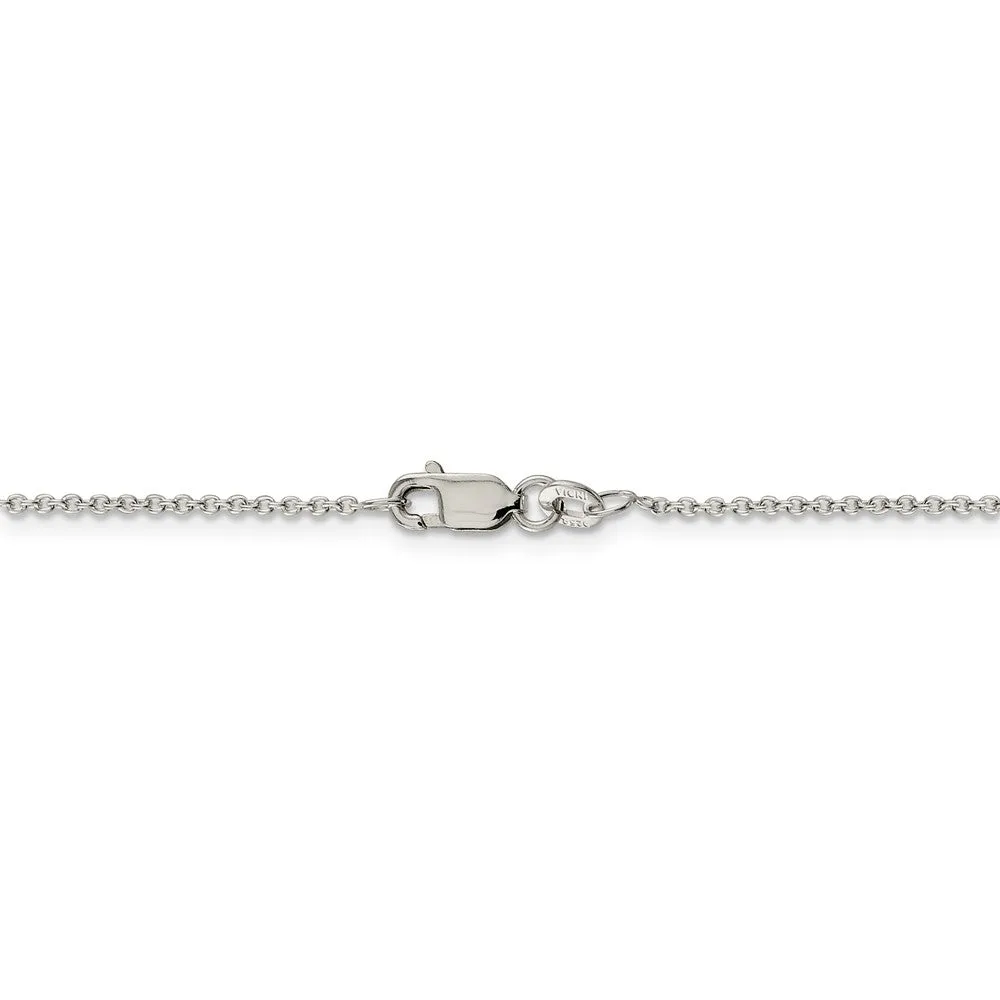 1.25mm, Sterling Silver Classic Solid Cable Chain Anklet