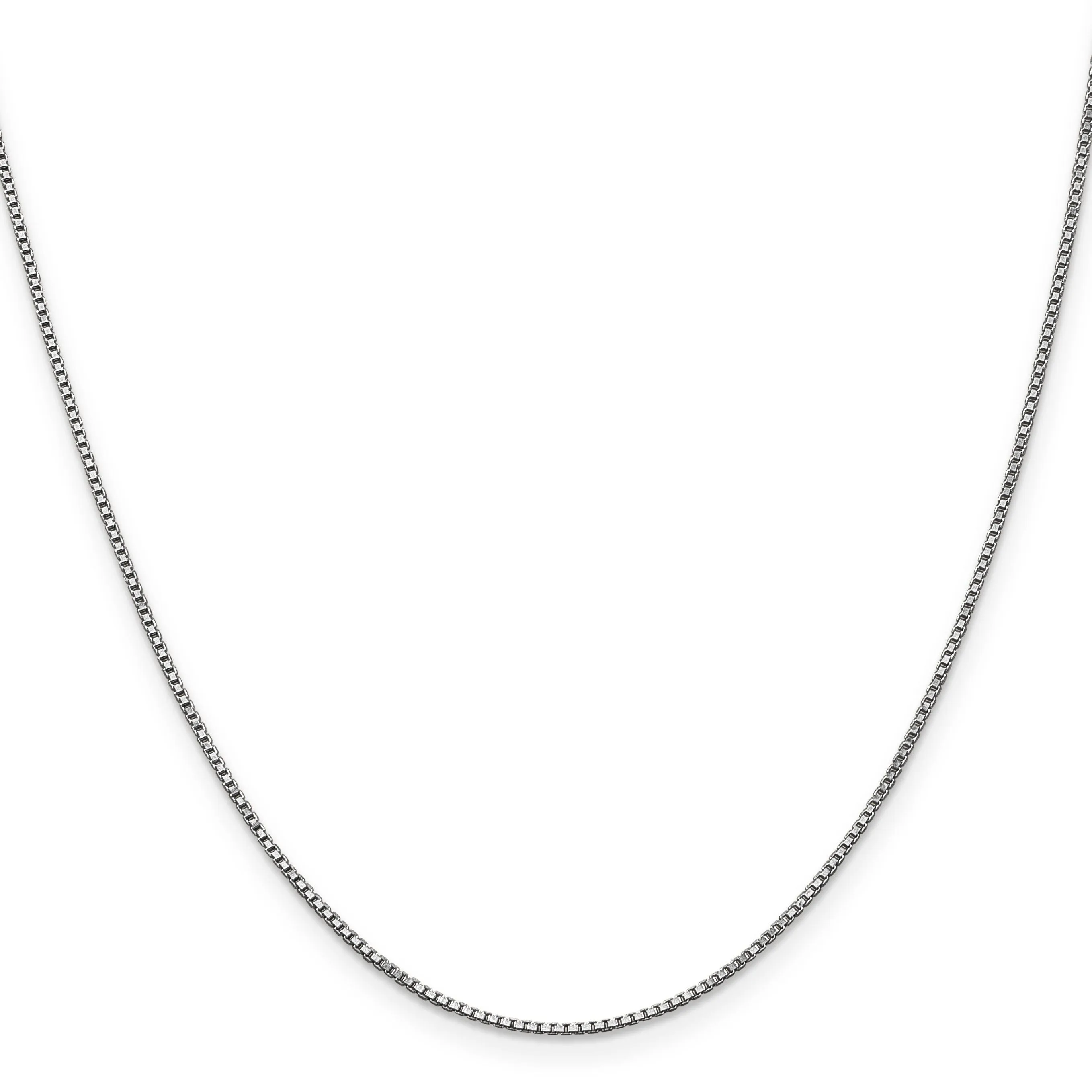 14K White Gold 1 mm Box Chain