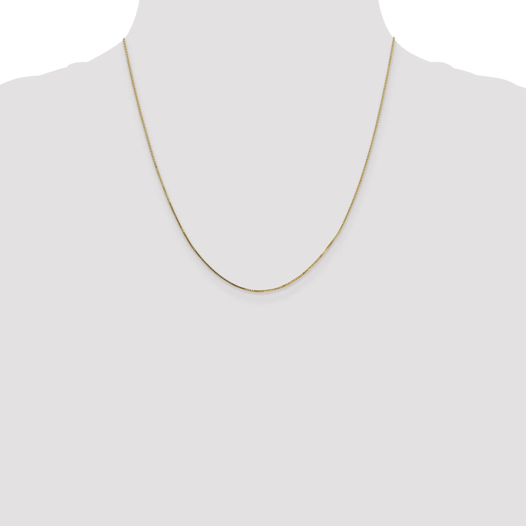 14k Yellow Gold 0.70mm Polish Solid Box Chain