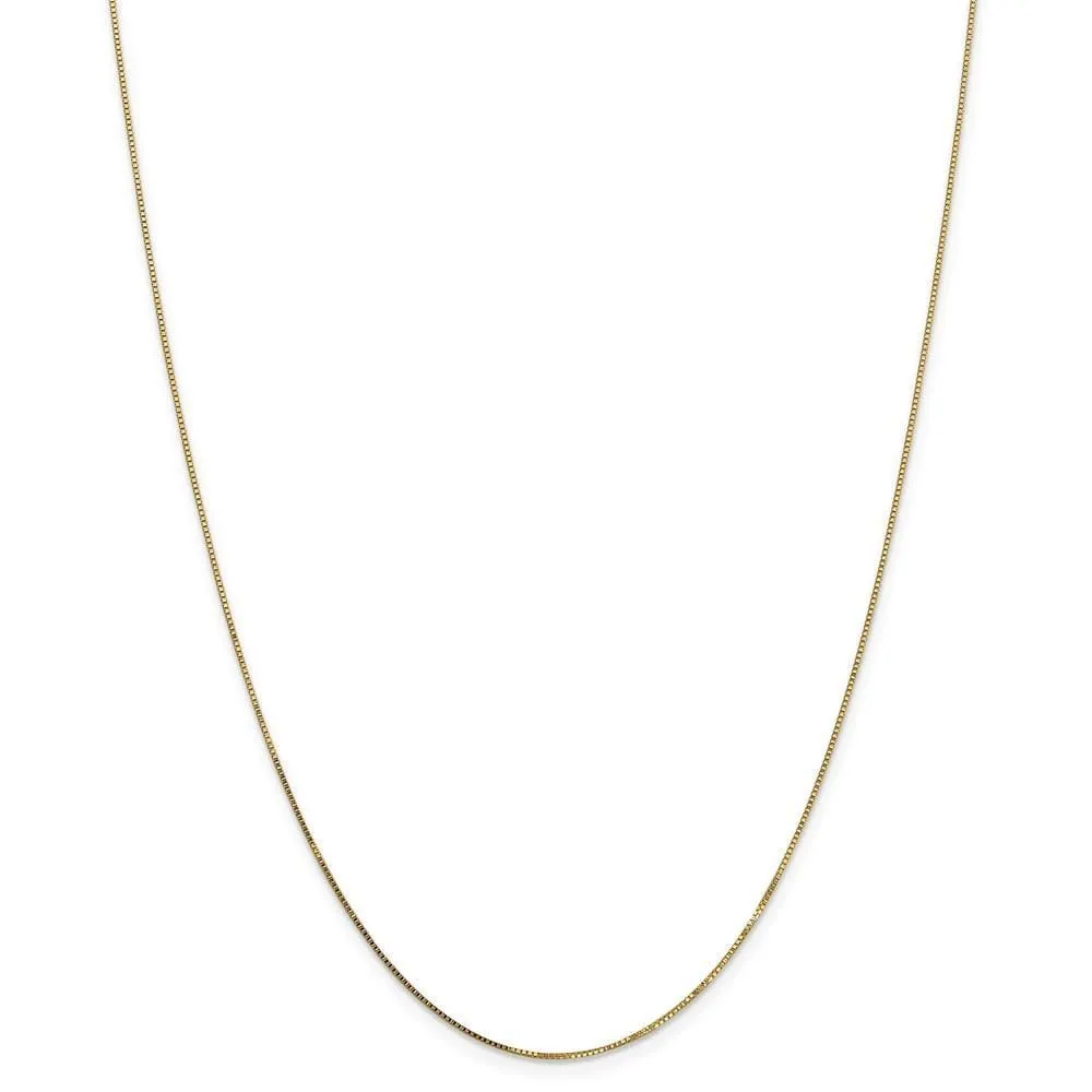 14k Yellow Gold 0.70mm Polish Solid Box Chain