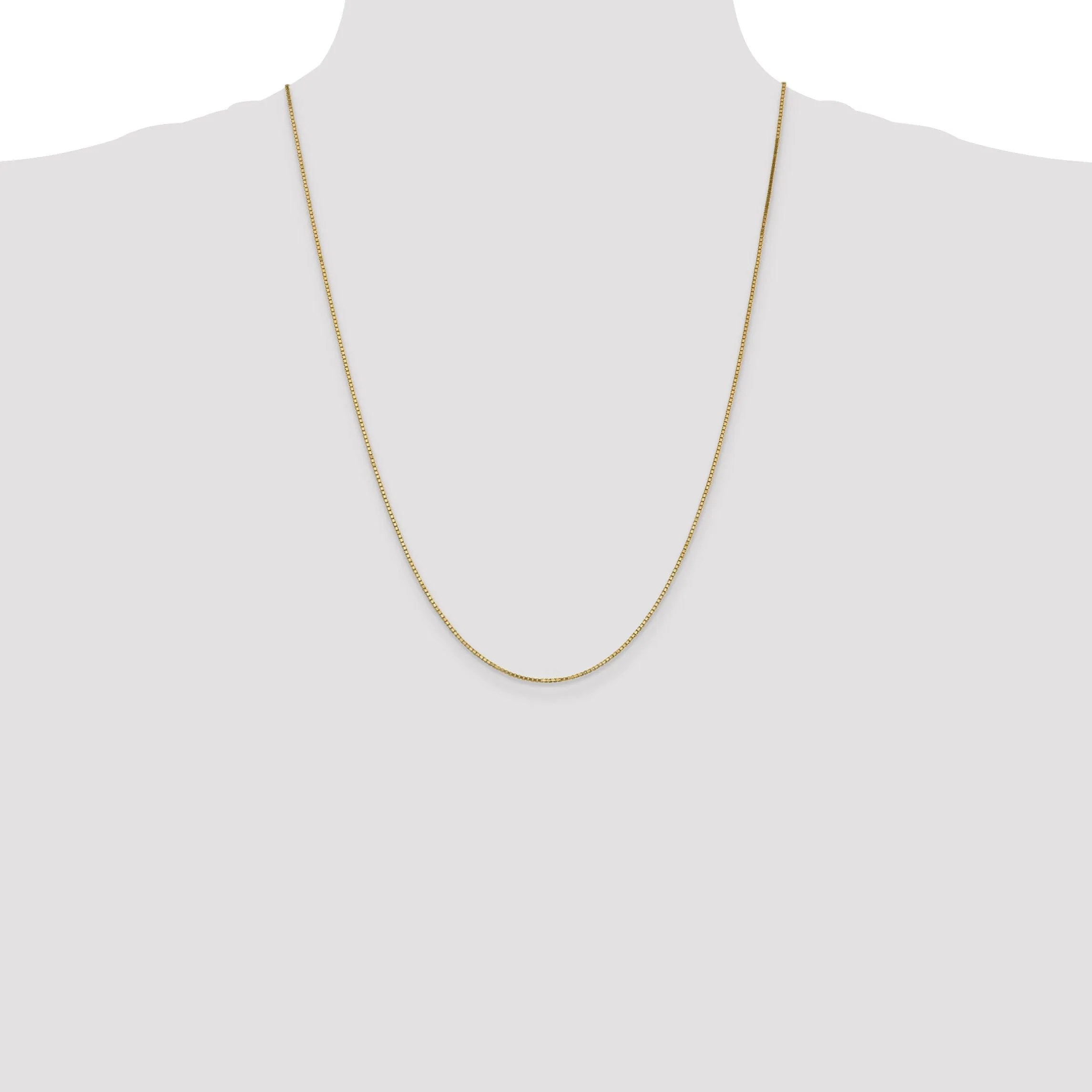 14k Yellow Gold 1.10mm Polish Solid Box Chain