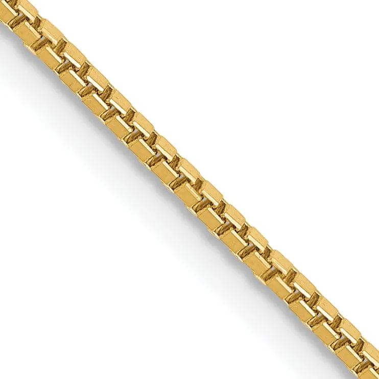 14k Yellow Gold 1.10mm Polish Solid Box Chain