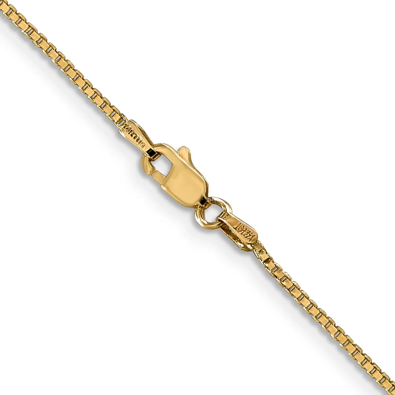 14k Yellow Gold 1.10mm Polish Solid Box Chain