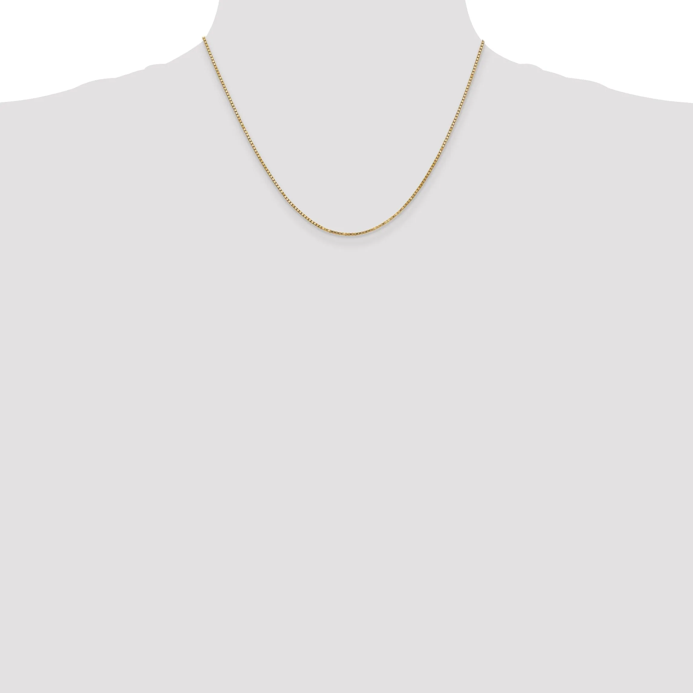 14k Yellow Gold 1.30mm Polish Solid Box Chain