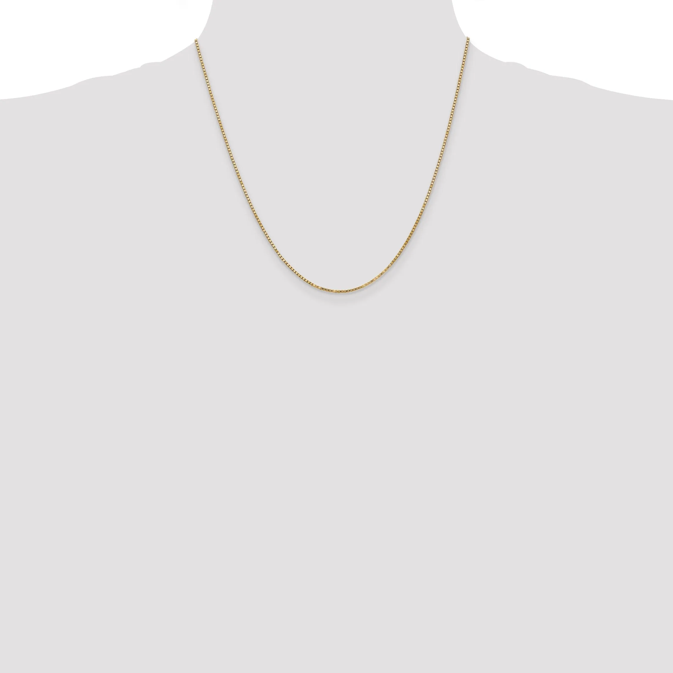 14k Yellow Gold 1.30mm Polish Solid Box Chain