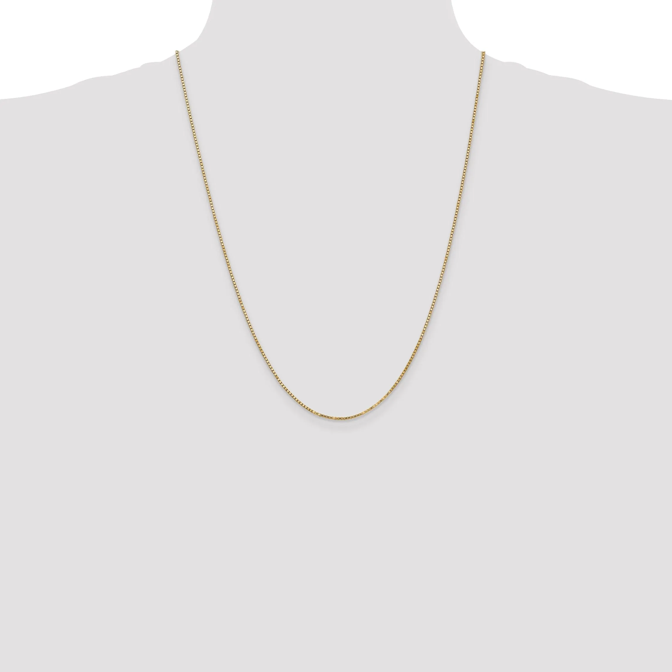 14k Yellow Gold 1.30mm Polish Solid Box Chain