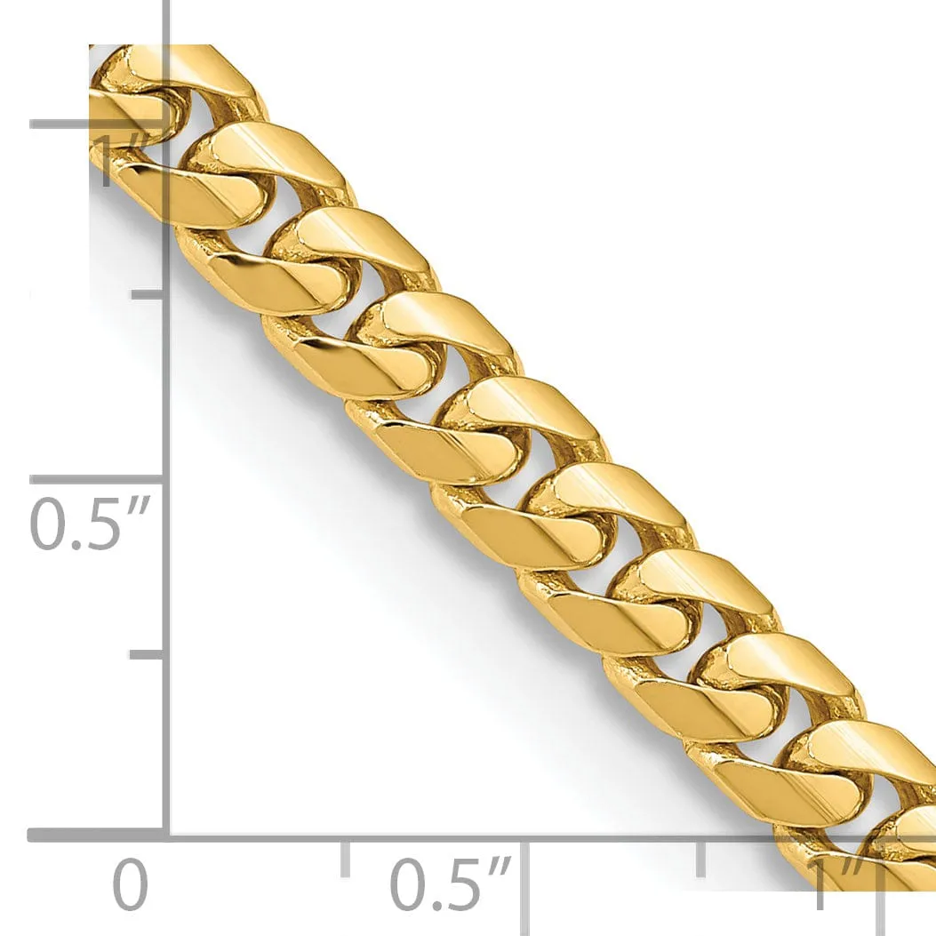 14k Yellow Gold 5.50-mm Domed Curb Link Chain