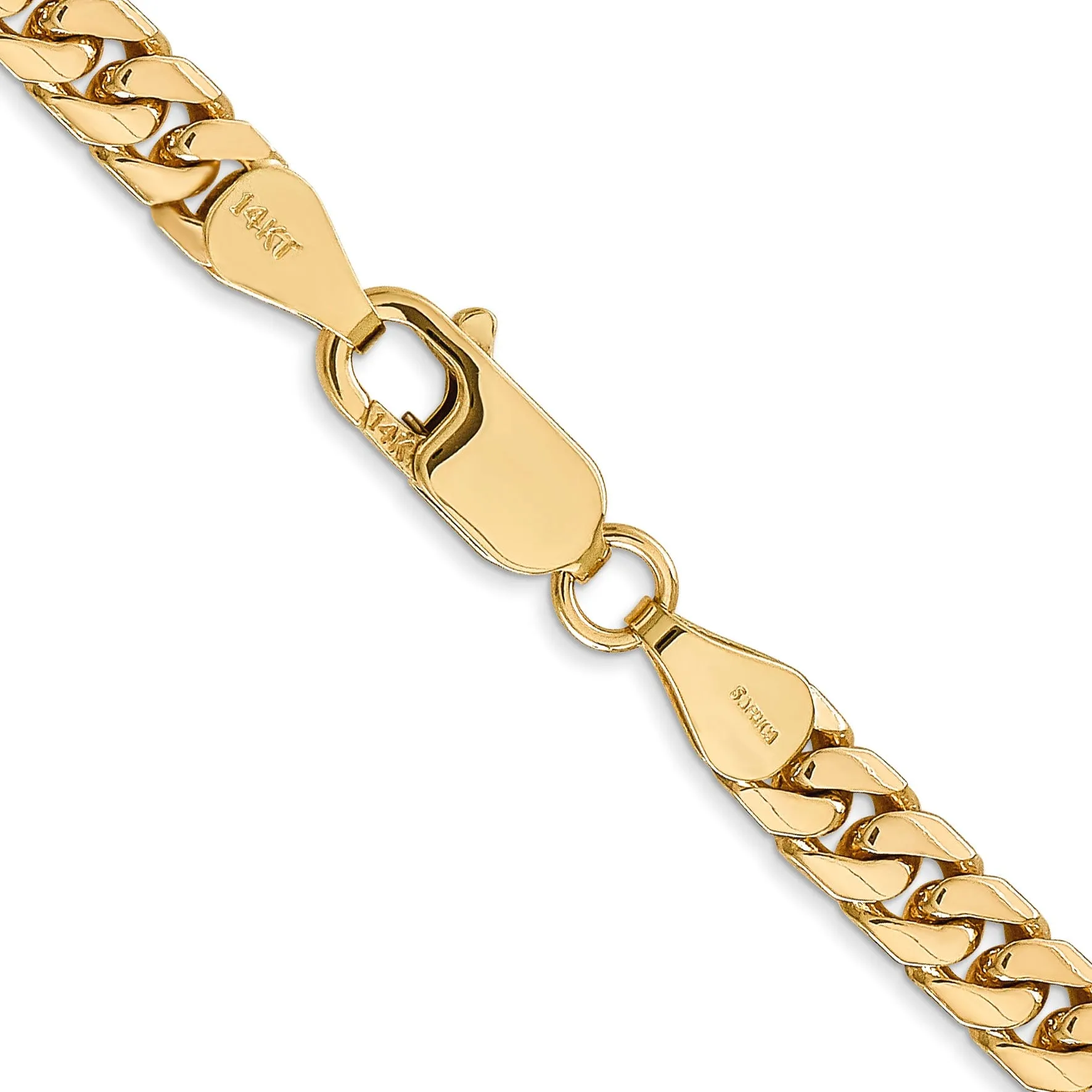 14k Yellow Gold 5.50-mm Domed Curb Link Chain