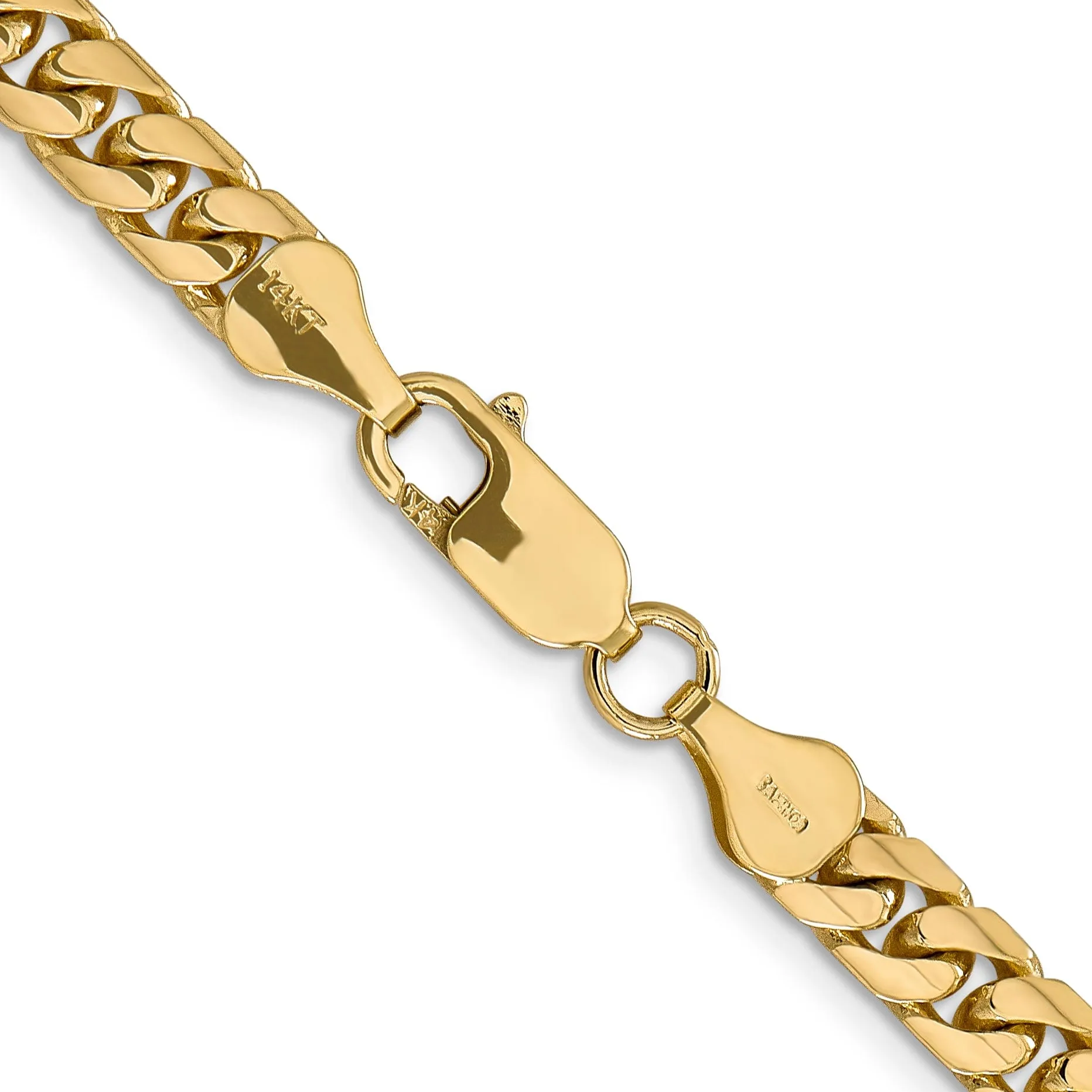 14k Yellow Gold 5.50-mm Domed Curb Link Chain