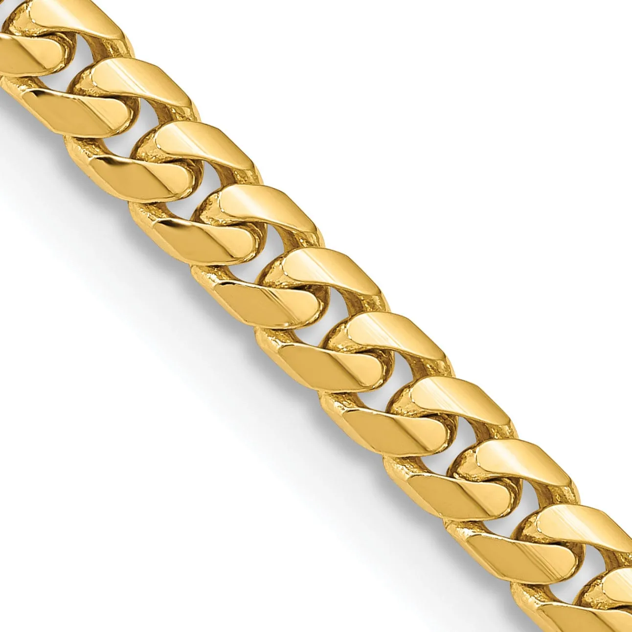 14k Yellow Gold 5.50-mm Domed Curb Link Chain