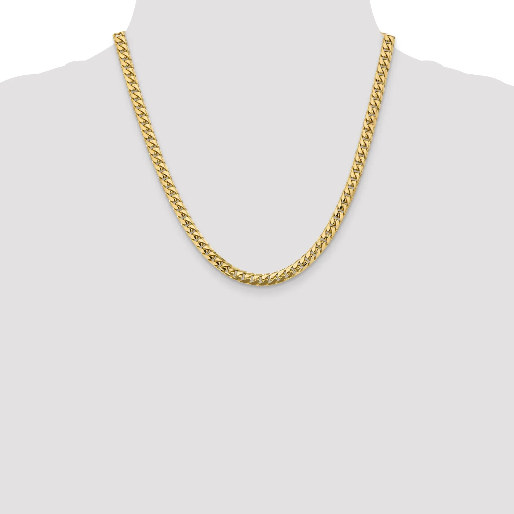 14k Yellow Gold 5.50-mm Domed Curb Link Chain