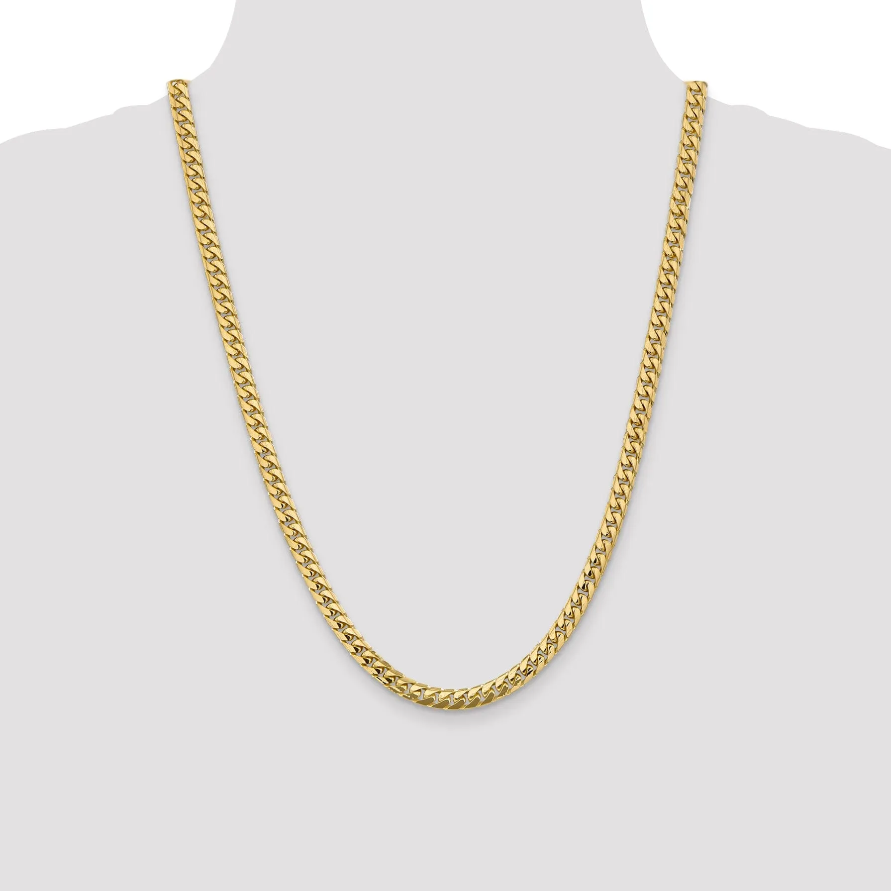 14k Yellow Gold 5.50-mm Domed Curb Link Chain