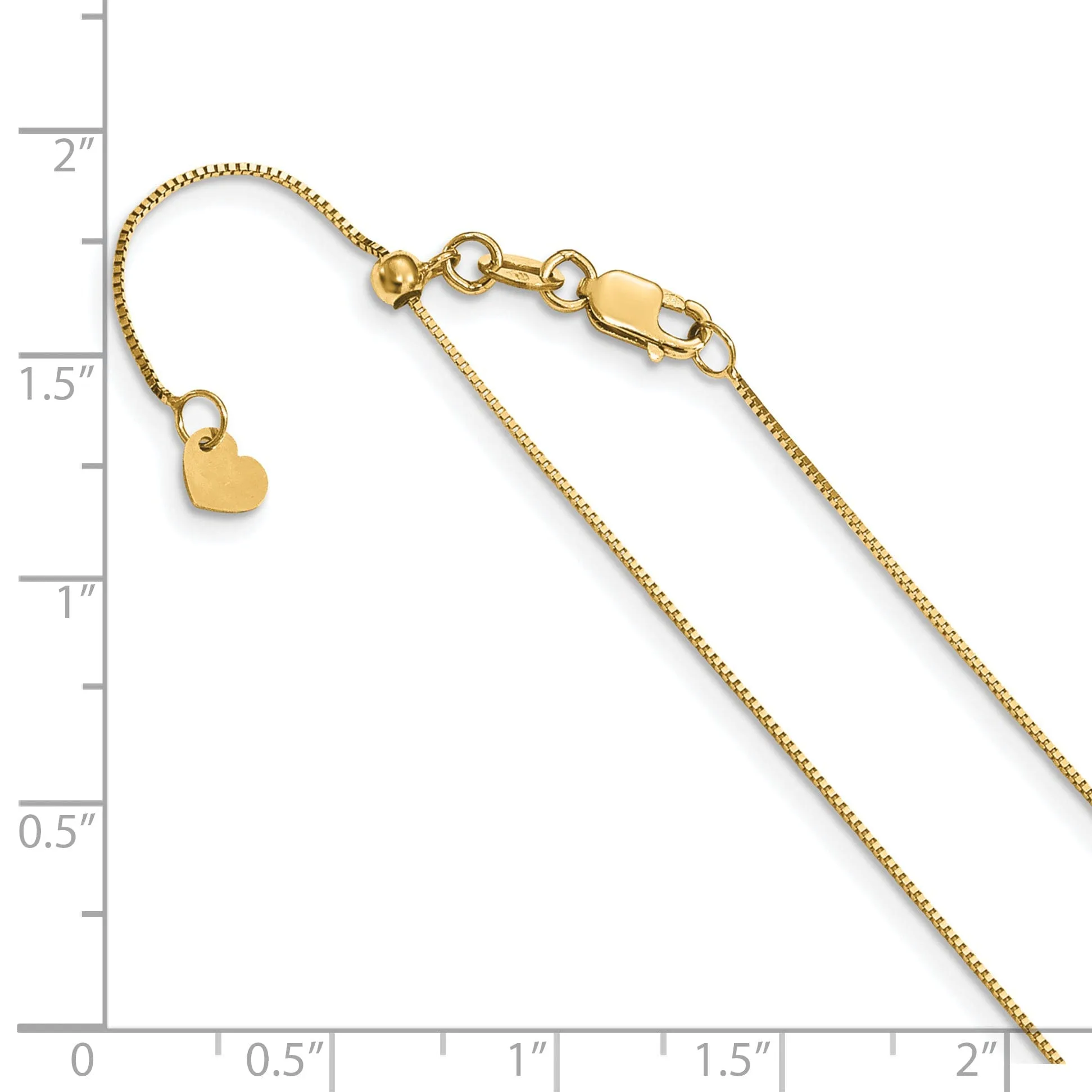 14k Yellow Gold Adjustable 0.5mm Baby Box Chain