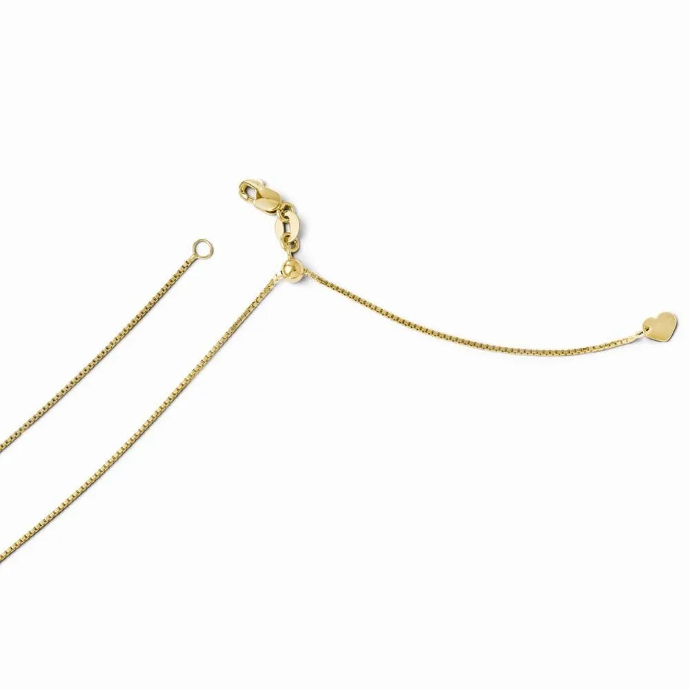 14k Yellow Gold Adjustable Box Chain