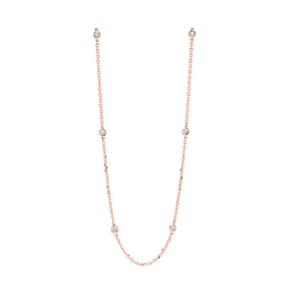 14KT Pink Gold & Diamond Diamonds By The Yard Bracelet & Necklace Neckwear Necklace  - 1 ctw