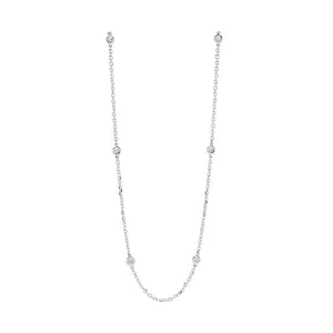 14KT White Gold & Diamond Classic Book Diamonds By The Yard Bracelet & Necklace Neckwear Necklace  - 1 ctw