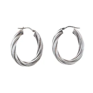 1970s Twisted Silver Rope Earrings