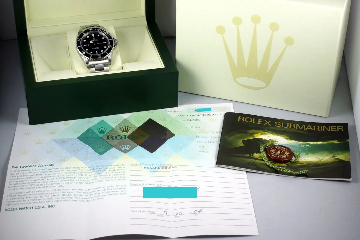 2004 Rolex Submariner 14060M with Box and Papers