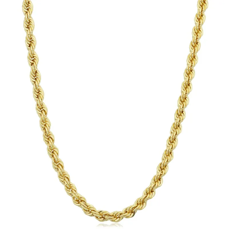 24" 2.4mm Hollow Rope Chain Necklace