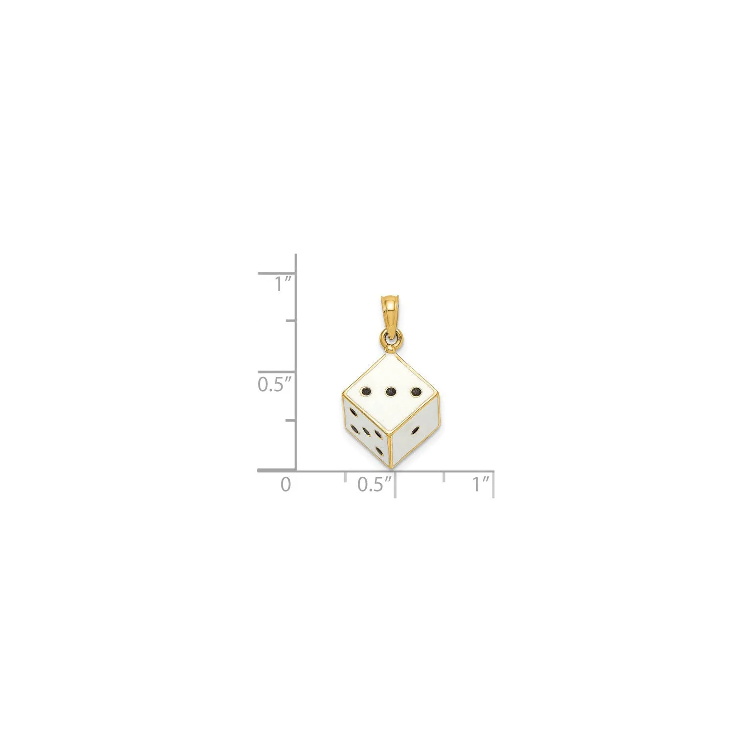 3D Enameled Die Pendant (14K)