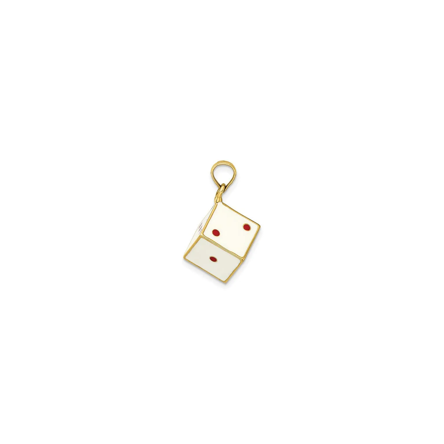 3D Enameled Die Pendant (14K)