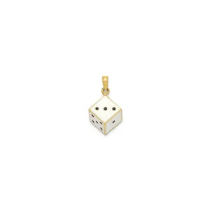 3D Enameled Die Pendant (14K)