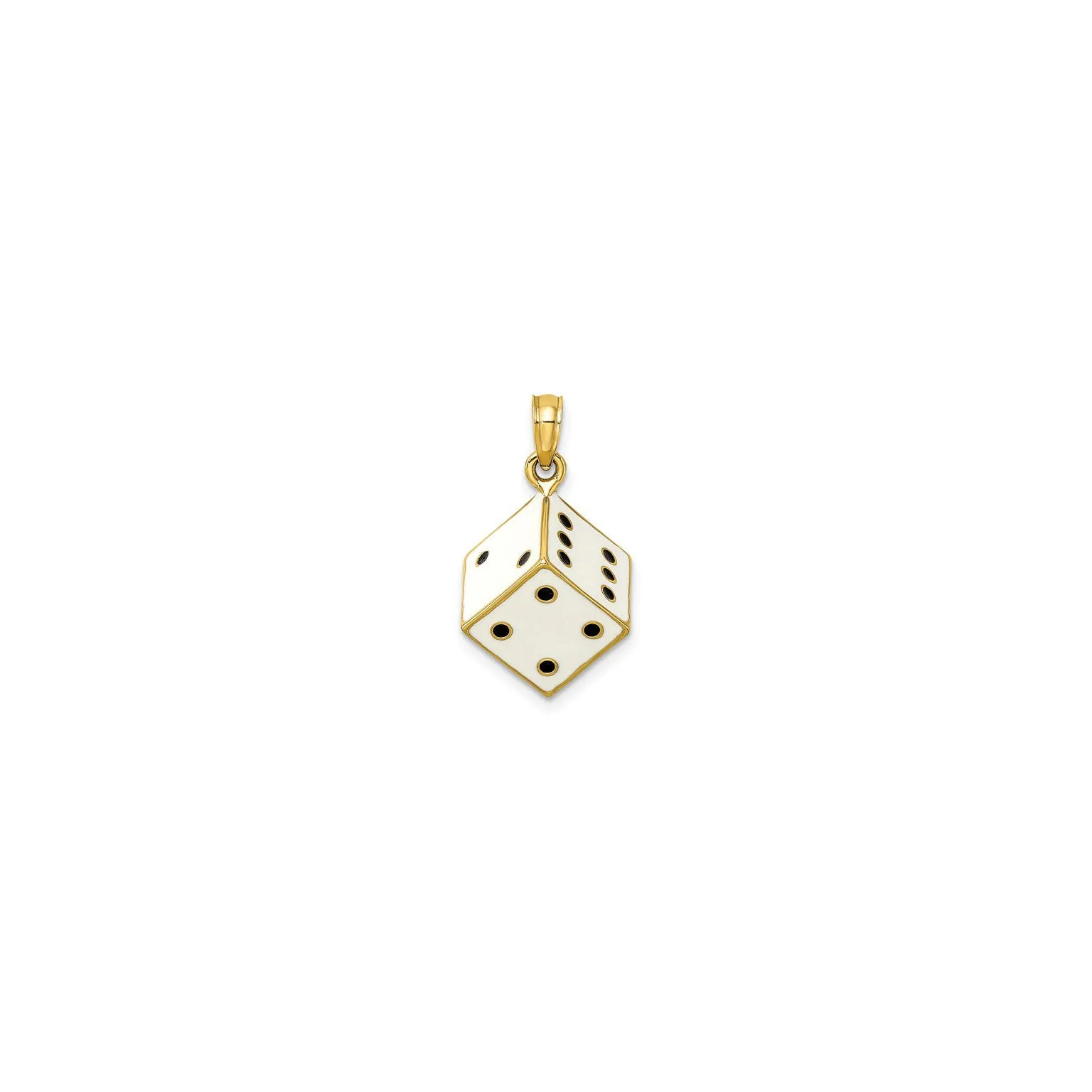 3D Enameled Die Pendant (14K)