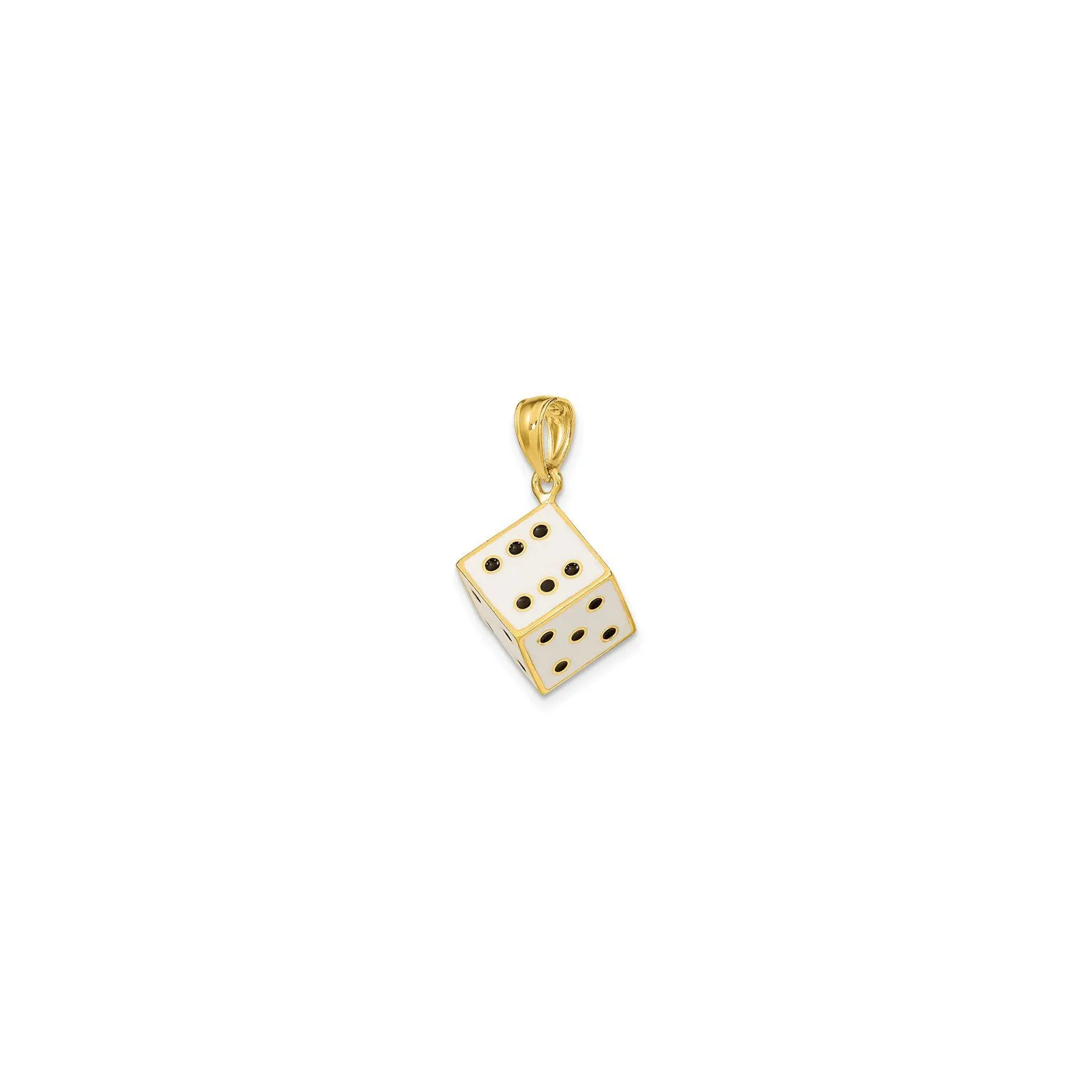 3D Enameled Die Pendant (14K)