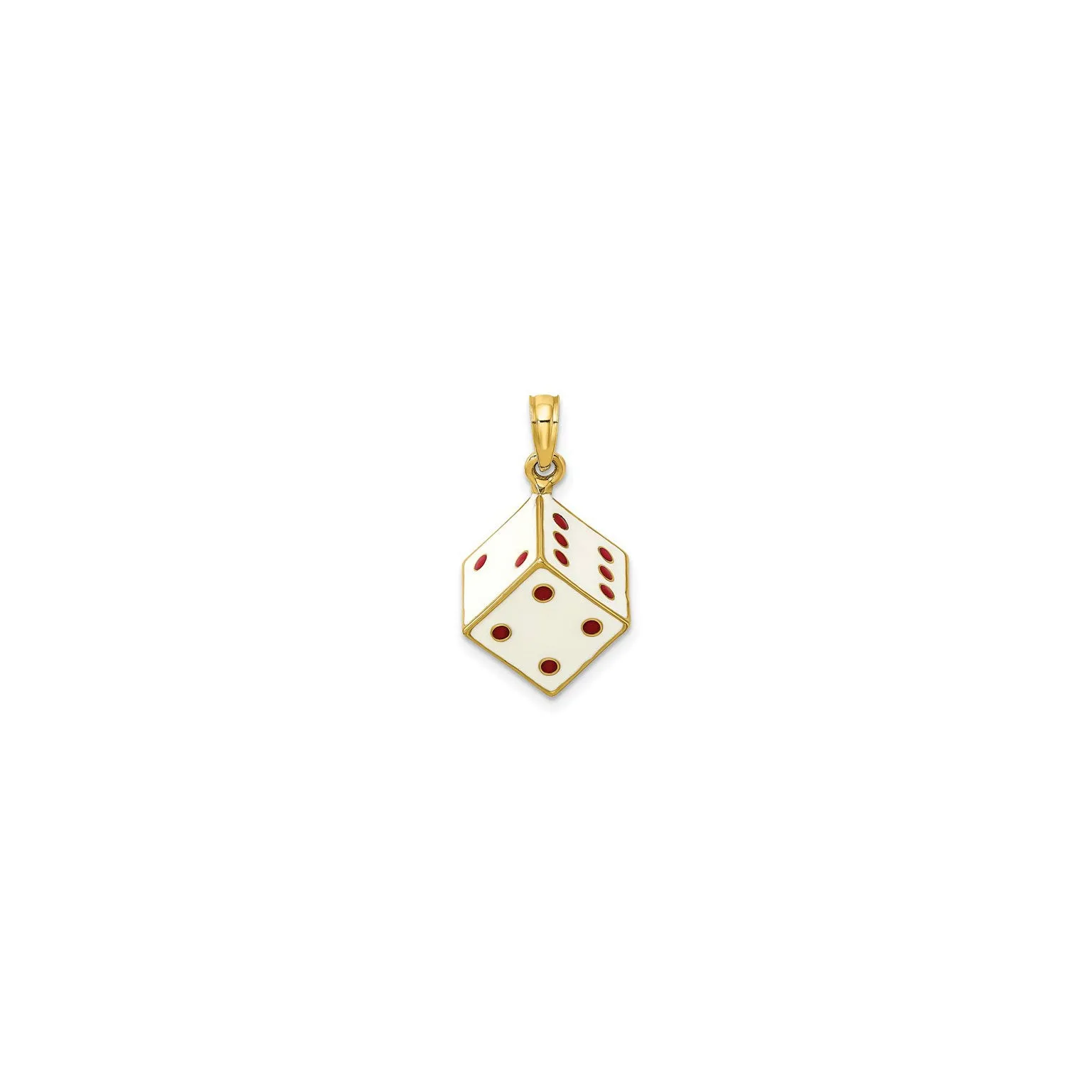 3D Enameled Die Pendant (14K)