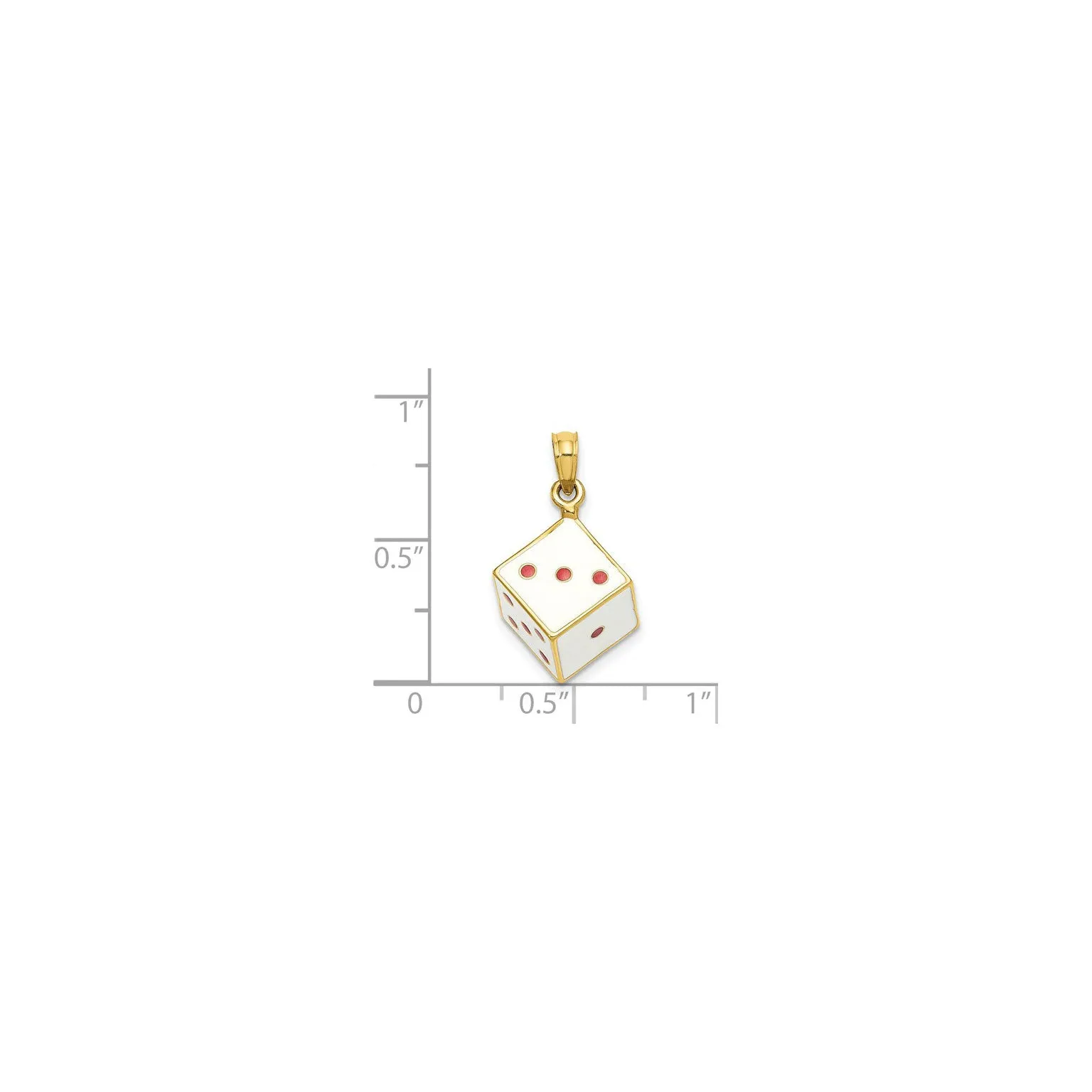 3D Enameled Die Pendant (14K)