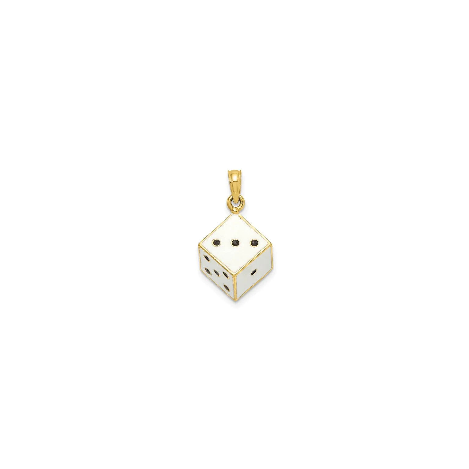 3D Enameled Die Pendant (14K)