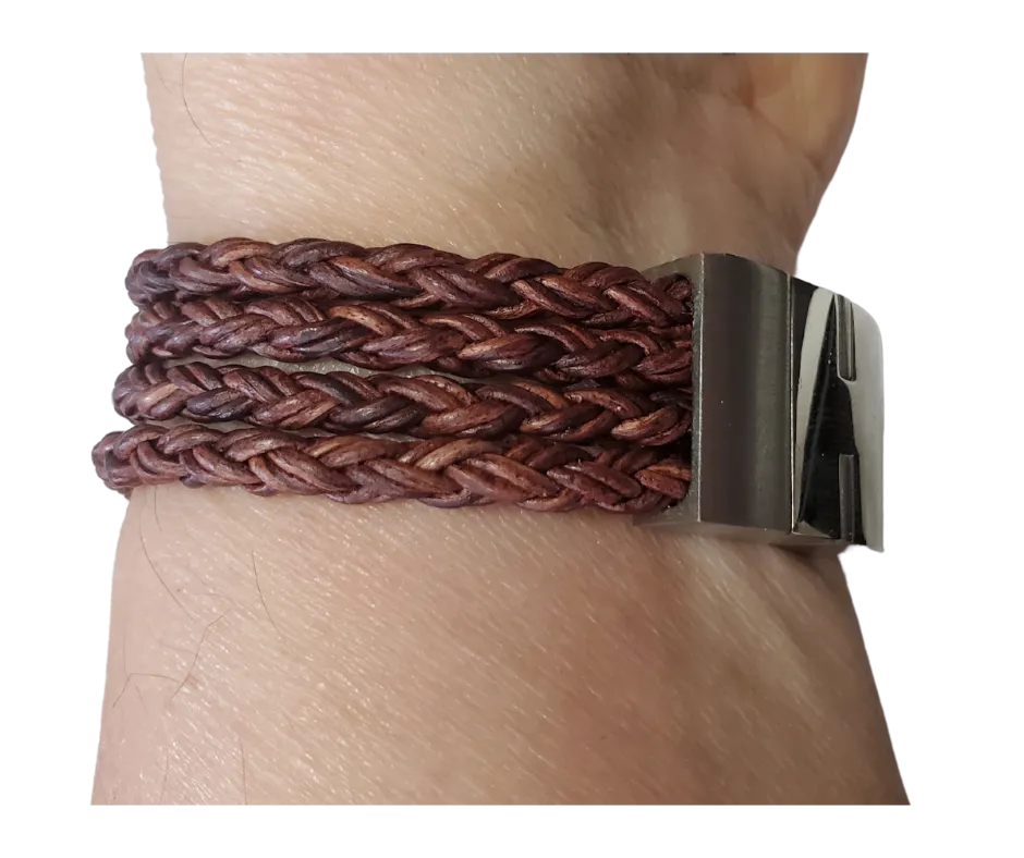 4 Strand Braided Leather Bracelet