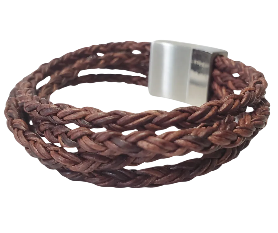 4 Strand Braided Leather Bracelet