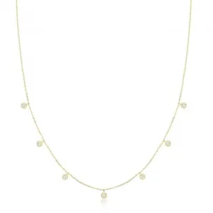 9ct Yellow Gold Hanging Zirconia Necklace NK452