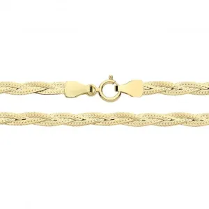 9ct Yellow Gold Plaited Snake Chain Necklace CH579