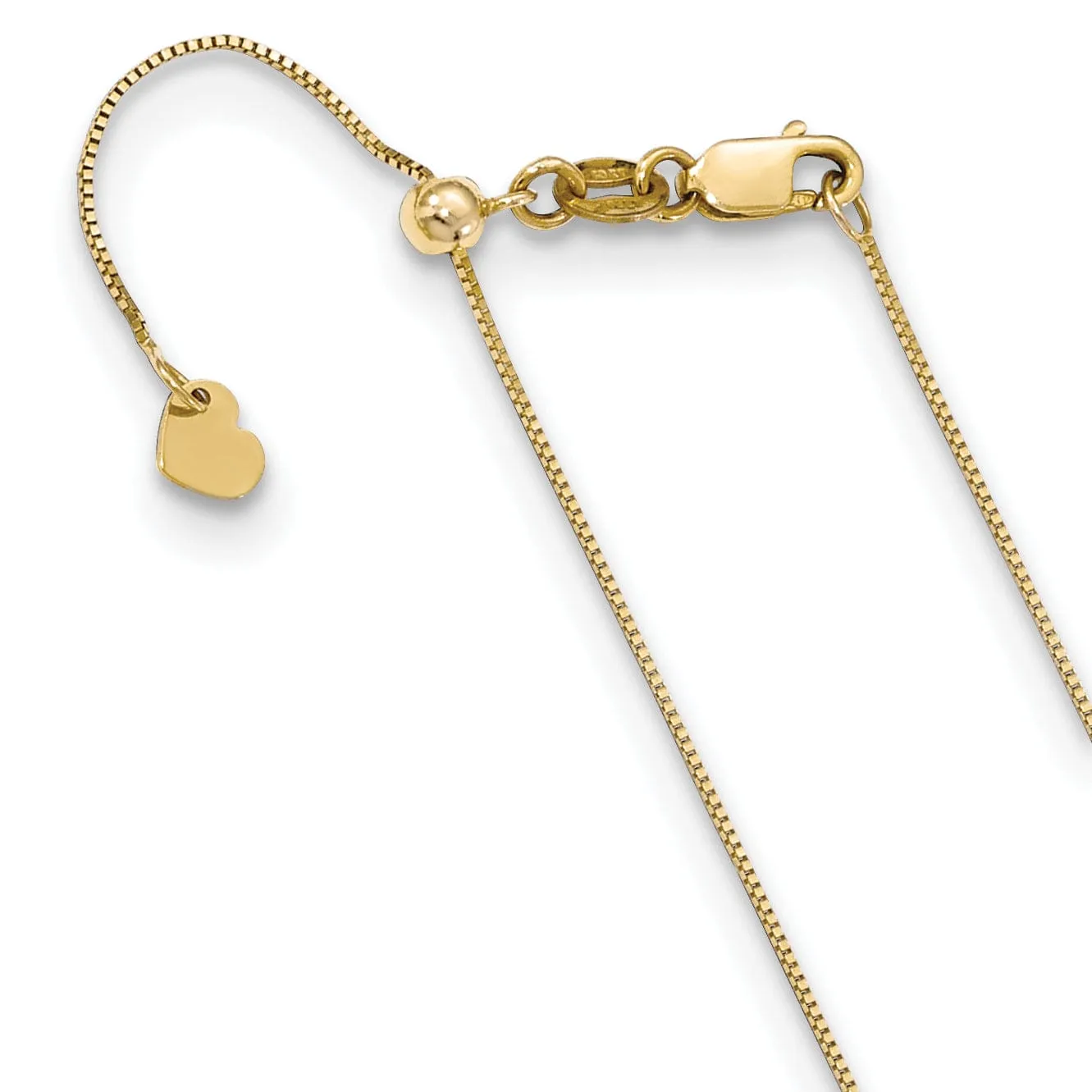 Adjustable 10kt Yellow Gold Baby Box Chain