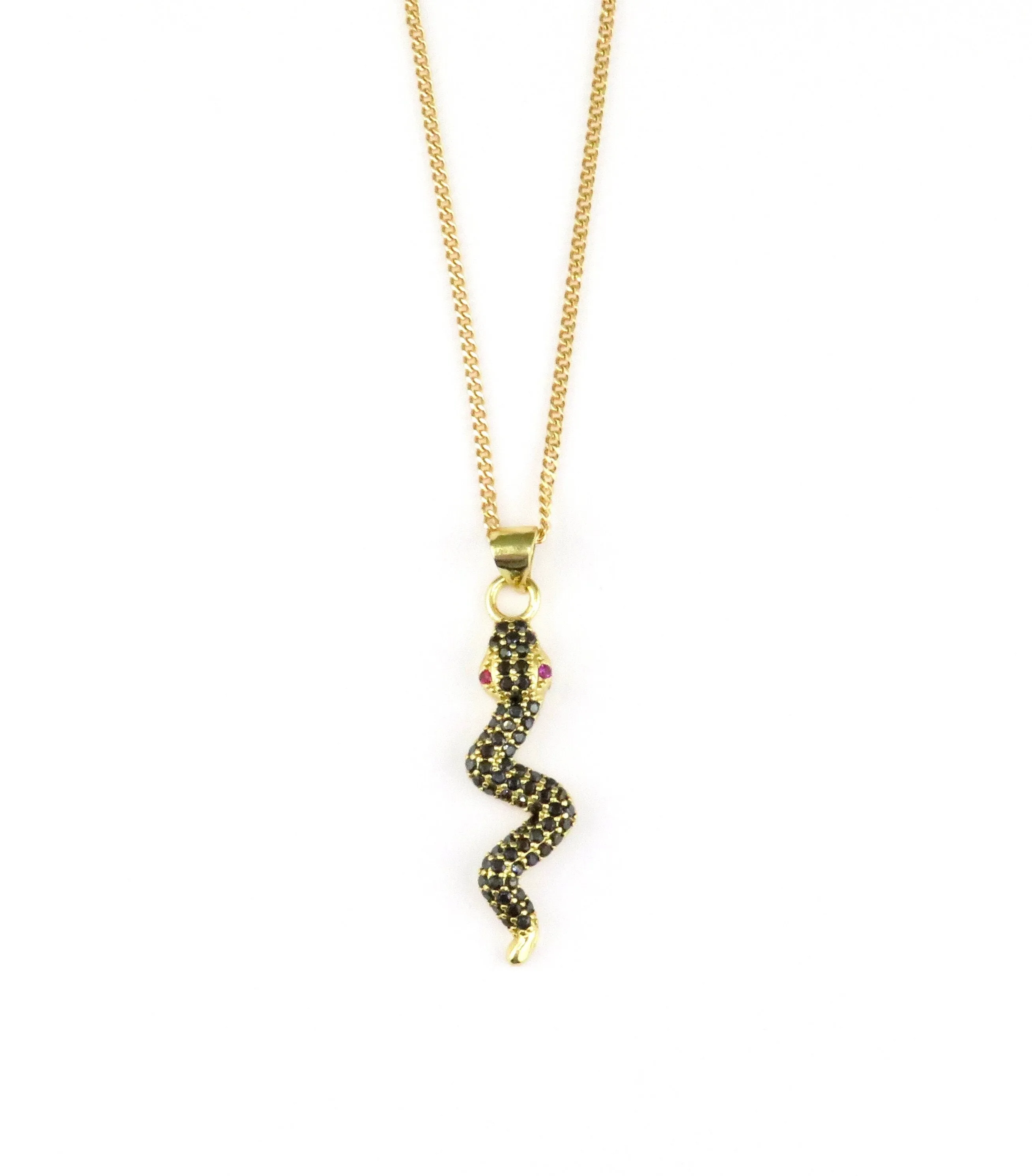 Black and Gold Snake Necklace